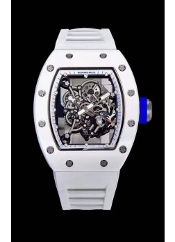 Richard Mille RM055 Caja Cerámica Reloj Réplica a espejo 1:1 Correa Blanca