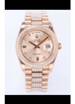 Rolex Day Date Presidential Reloj Oro Rosado 36MM - Dial Oro Rosado Calidad a Espejo 1:1