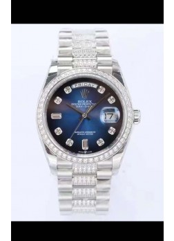 Rolex Day Date Presidential Acero 904L 36MM - Dial Azul Calidad a Espejo 1:1