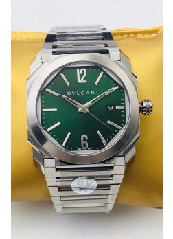 Bvlgari Edición Octo Roma Reloj Réplica a Espejo 1:1 en Caja de Acero - Dial Verde