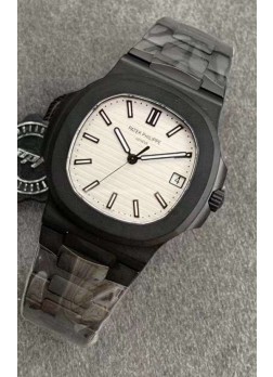 Patek Philippe Nautilus 5711 Revestimiento PVD Negro Venom Reloj Réplica Suizo Dial Blanco