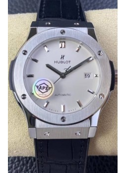 Hublot Classic Fusion Reloj Réplica a Espejo 1:1 Caja de Acero 904L Dial Blanco 42MM