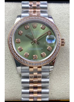 Rolex Datejust 278383 31MM Reloj Réplica Suizo en Acero 904L Dial Verde - Réplica a Espejo 1:1