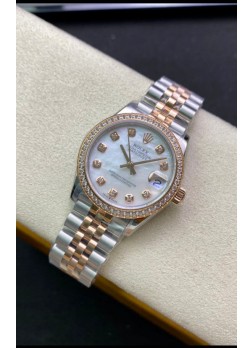 Rolex Datejust 278381 31MM Reloj Réplica Suizo en Acero 904L Oro Rosado dos Tonos - Réplica a Espejo 1:1
