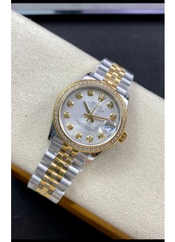 Rolex Datejust 278383 31MM Reloj Réplica Suizo en Acero 904L Oro Amarillo 2 Tonos Dial Perla Réplica a Espejo 1:1