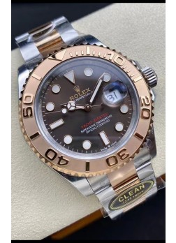 Rolex Yachtmaster 40 Oro Everose - Dial Oyster Marrón Acero Reloj Réplica Espejo 1:1 40MM en Caja de Acero 904L
