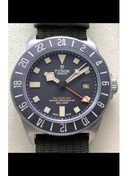 Tudor Pelagos FXD GMT Titanium Casing Réplica Espejo 1:1 Dial Negro en Correa Verde Nato