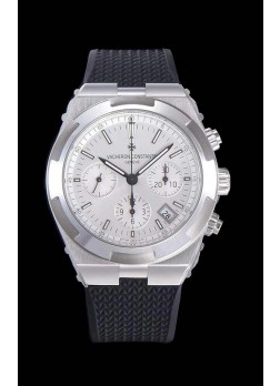 Vacheron Constantin Overseas Reloj Réplica Suizo Cronógrafo Dial Blanco - Correa de Goma