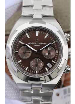 Vacheron Constantin Overseas Cronógrafo Dial Marrón Reloj Réplica Suizo - Correa Acero Inoxidable