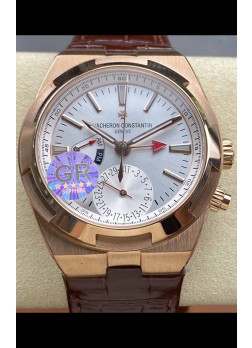 Vacheron Constantin Overseas Dual Time Oro Rosado Reloj Réplica Suizo Espejo 1:1 in Dial Acero