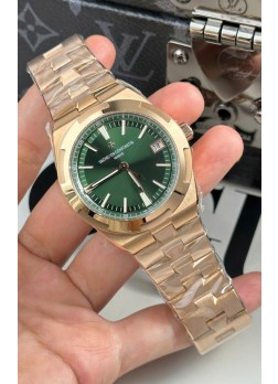 Vacheron Constantin Super Clone Overseas Reloj Réplica Suizo Espejo 1:1 en Oro Dial Acero Verde