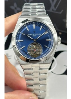 Vacheron Constantin Overseas Tourbillon Acero Inoxidable en Dial Azul Correa Oro Réplica Espejo 1:1