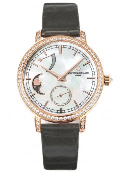 Vacheron Constantin Traditionelle Moon Phase Dial Madre Perla en Oro Rosado Réplica Suiza