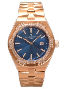 Vacheron Constantin Overseas Caja Oro Rosado Dial Azul 35MM Reloj Réplica Suiza 