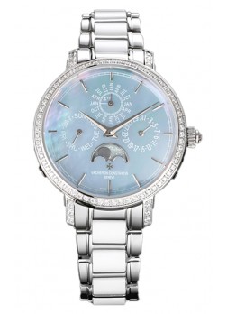 Vacheron Constantin Traditionelle Perpetual Calendar Ultra-Thin Acero Azul Perla Réplica Suiza 