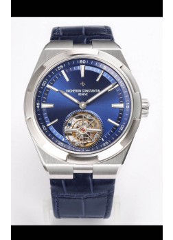 Vacheron Constantin Overseas Tourbillon Acero Inoxidable Correa de Piel Réplica a Espejo 1:1