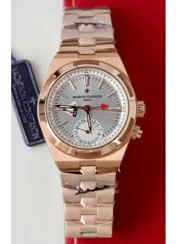 Vacheron Constantin Overseas Dual Time Oro Rosado Reloj Réplica Suiza Espejo 1:1 en Dial Acero