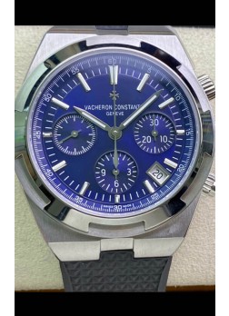 Vacheron Constantin Overseas Cronógrafo Acero 904L Dial Azul Reloj Réplica Suizo - Correa de Goma