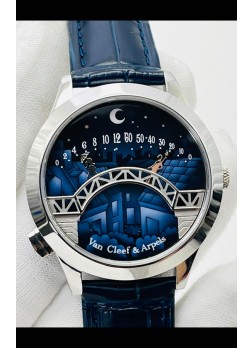 Van Cleef & Arpels Lady Arpels Pont des Amoureux en Acero Inoxidable Correa Azul Marino