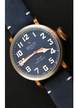 Zenith Pilot Type 20 Extra Special Vintage Style Dial Azul Reloj Réplica Suizo a Espejo 1:1